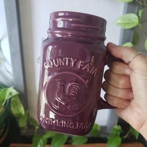 County Fair Plum  16oz stoneware drinking jar (One Jar)